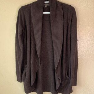 Barefoot Dreams Soft & Cozy Dark Chocolate Brown Bamboo Circle Cardigan Size XS